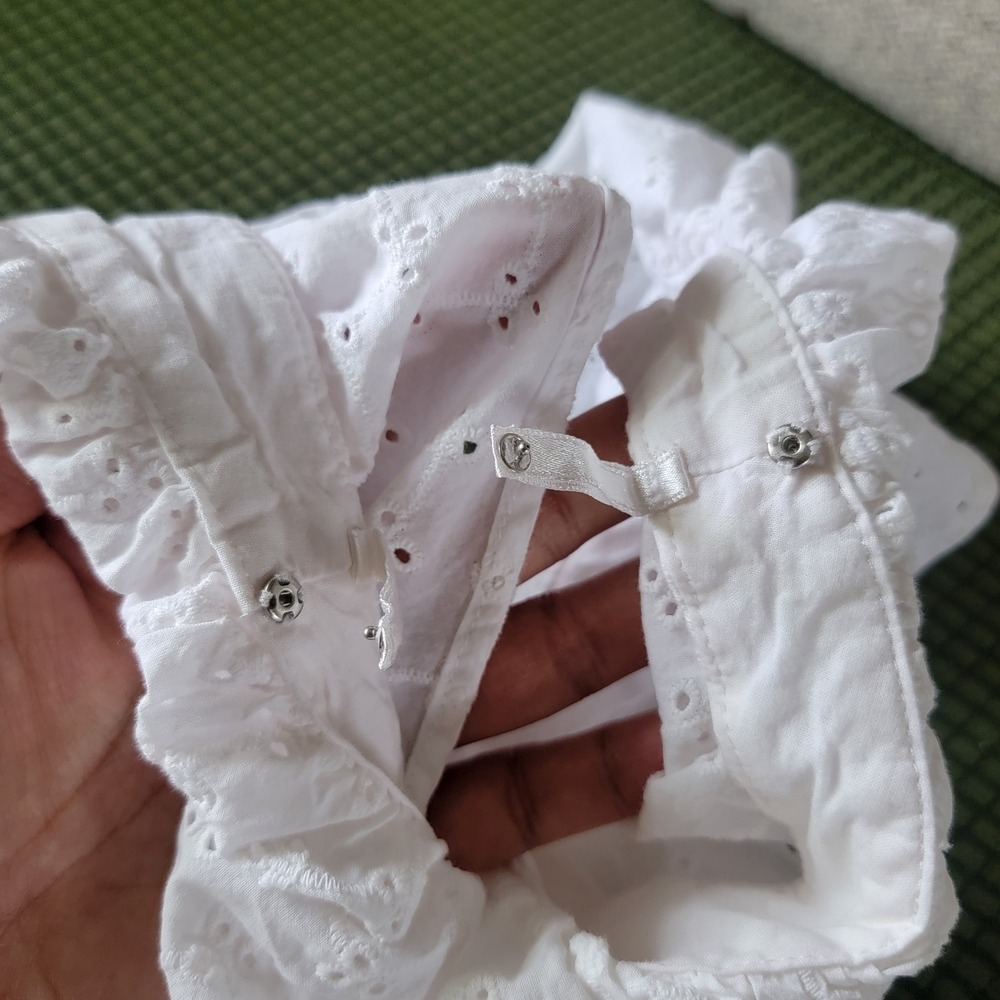 Lilly Pulitzer White Cotton Emie Babydoll Eyelet Tiered Ruffle Mini Dress Sze 10 - Picture 13 of 13